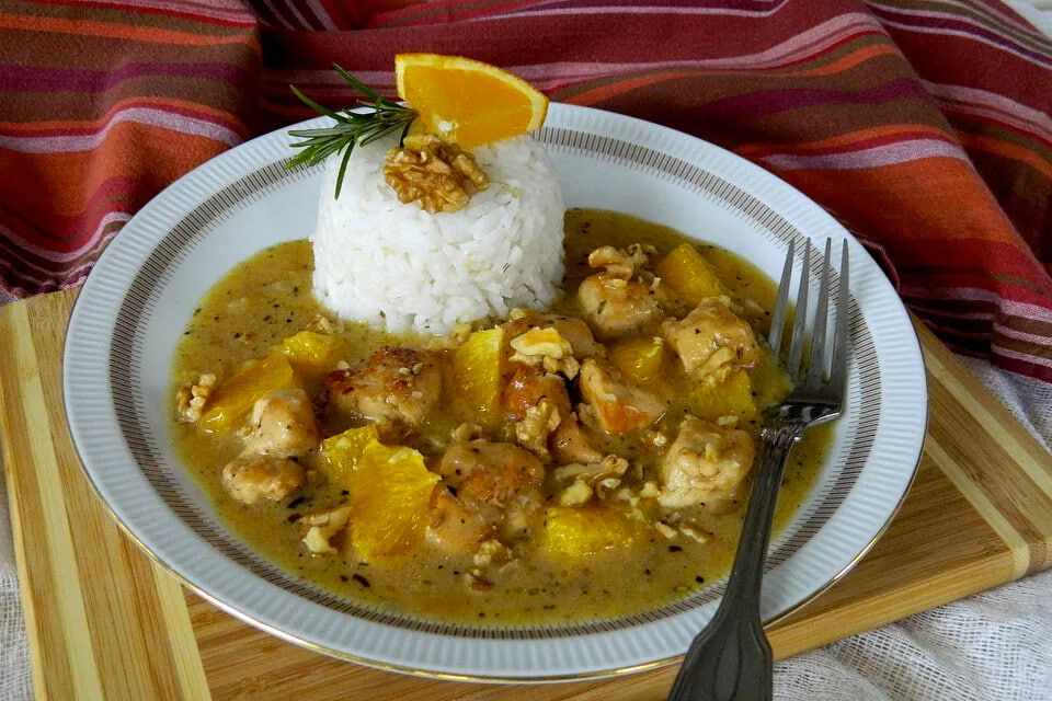Кулинарные эксперименты: курица в портвейн-соусе с апельсином и горгонзолой
