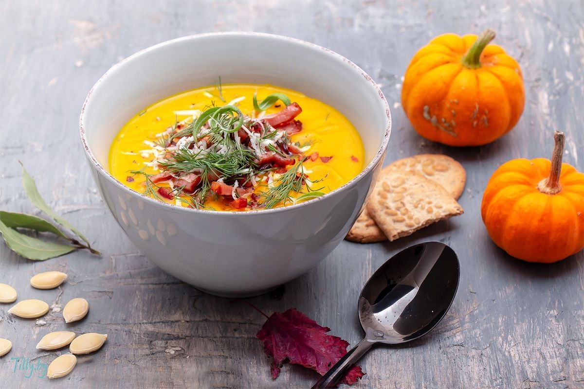 Тыквенное пюре с козьим сыром