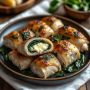 Нежные куриные рулетики с сыром и шпинатом
